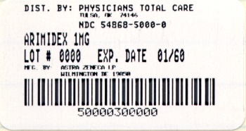 Arimidex 1mg - 30 tablet count bottle label