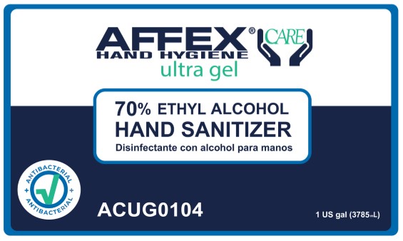 AFFEX HAND HYGIENE CARE ultra gel 70% ethyl alcohol hand sanitizer disinfectante con alcohol para manos