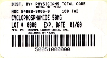 image of 50 mg package label