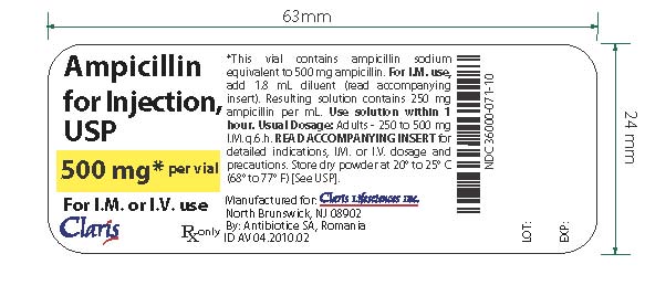 500 mg Vial Label
