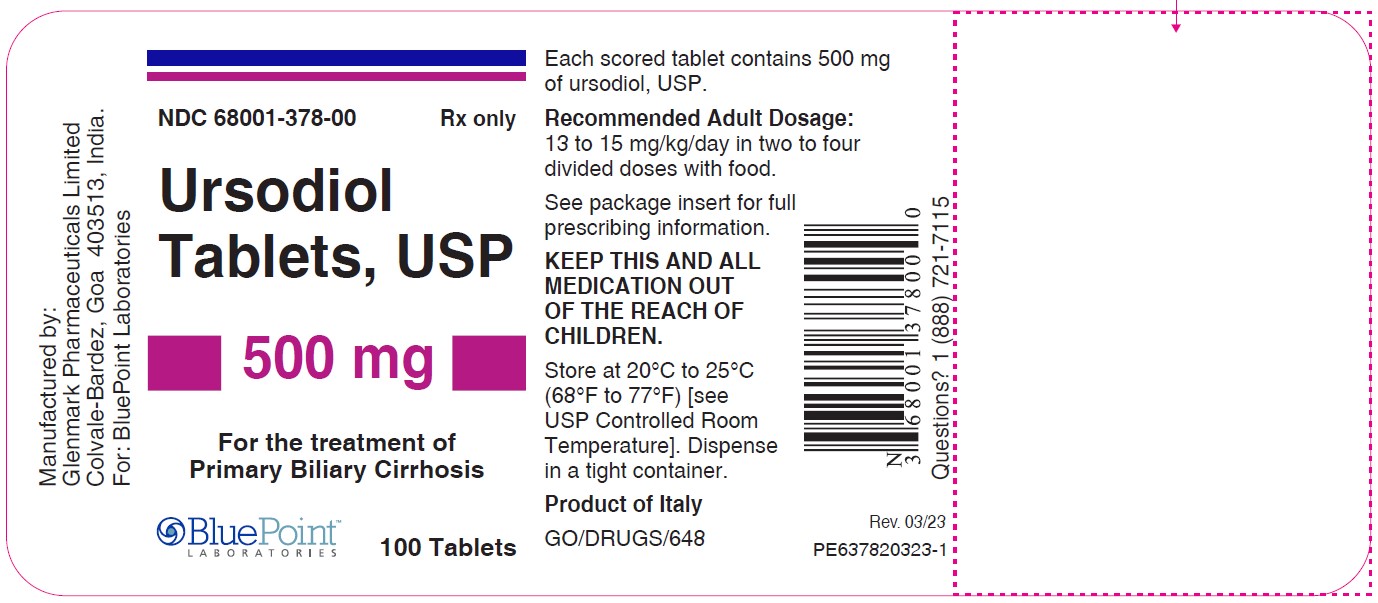 Ursodiol Tablets USP 500 mg label