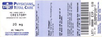 image of 20 mg package label