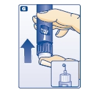 Diagram G: Point needle upwards and press the push-button