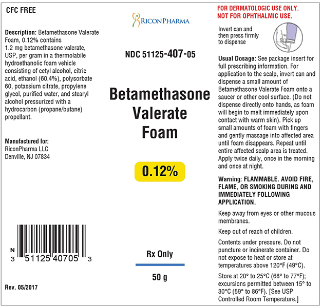 Betamethasone Valerate Foam, 0.12% 50 g Can