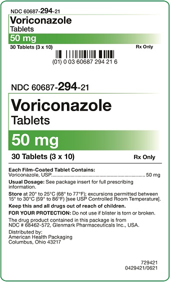 50 mg Voricanazole Tablets 30 Carton