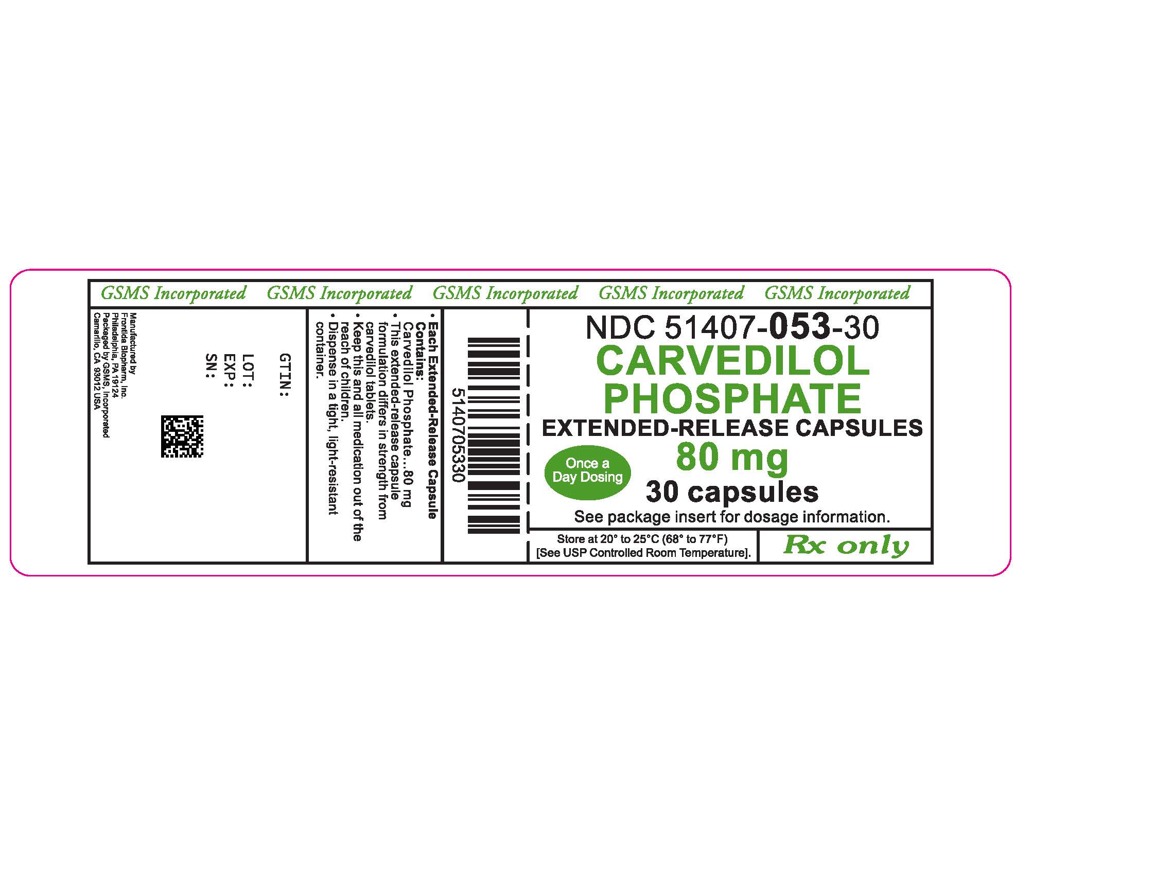 Carvedilol Phosphate 80mg ER Capsules 30