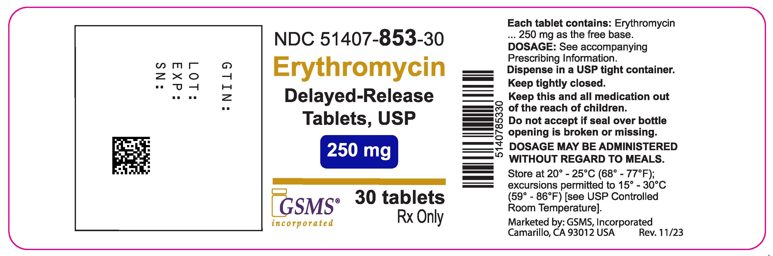 51407-853-30OL - Erythromycin DR Tablets - Rev. 1123.jpg
