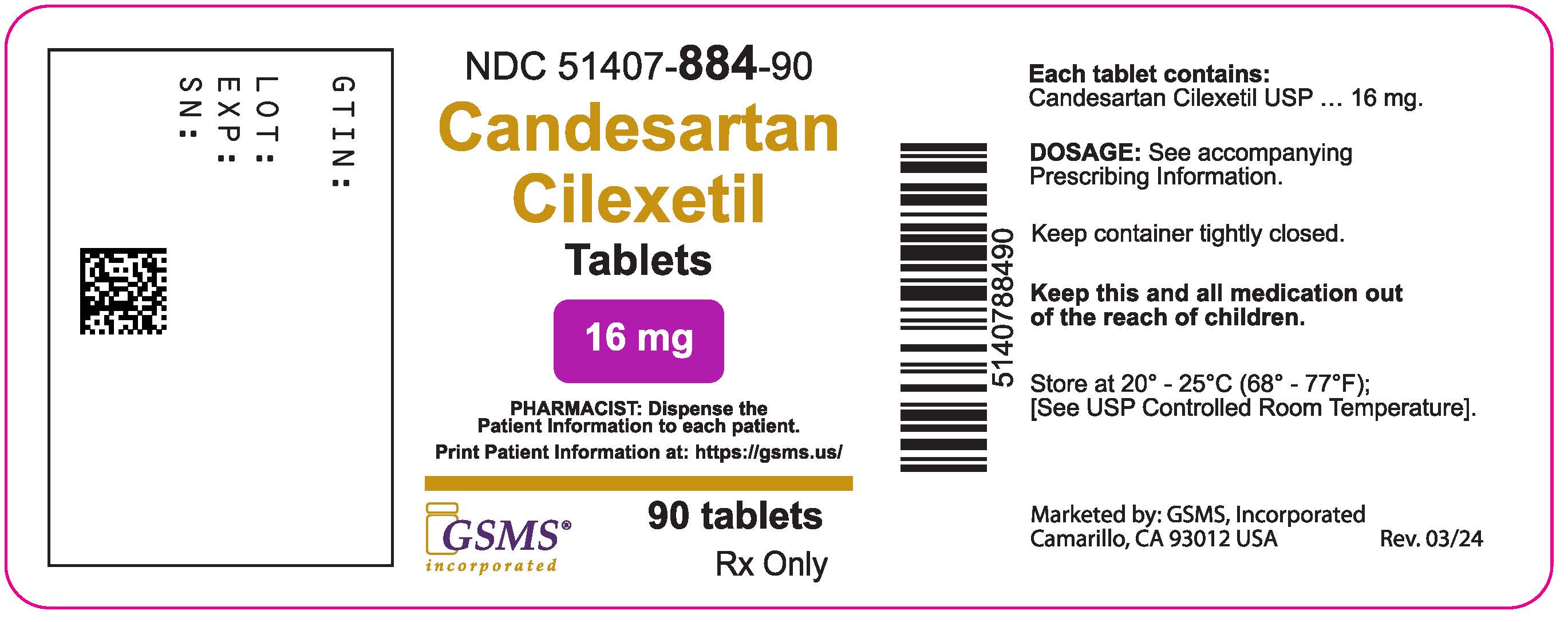 51407-884-90 - Candesartan Cilexetil 16 mg - Rev. 0324.jpg