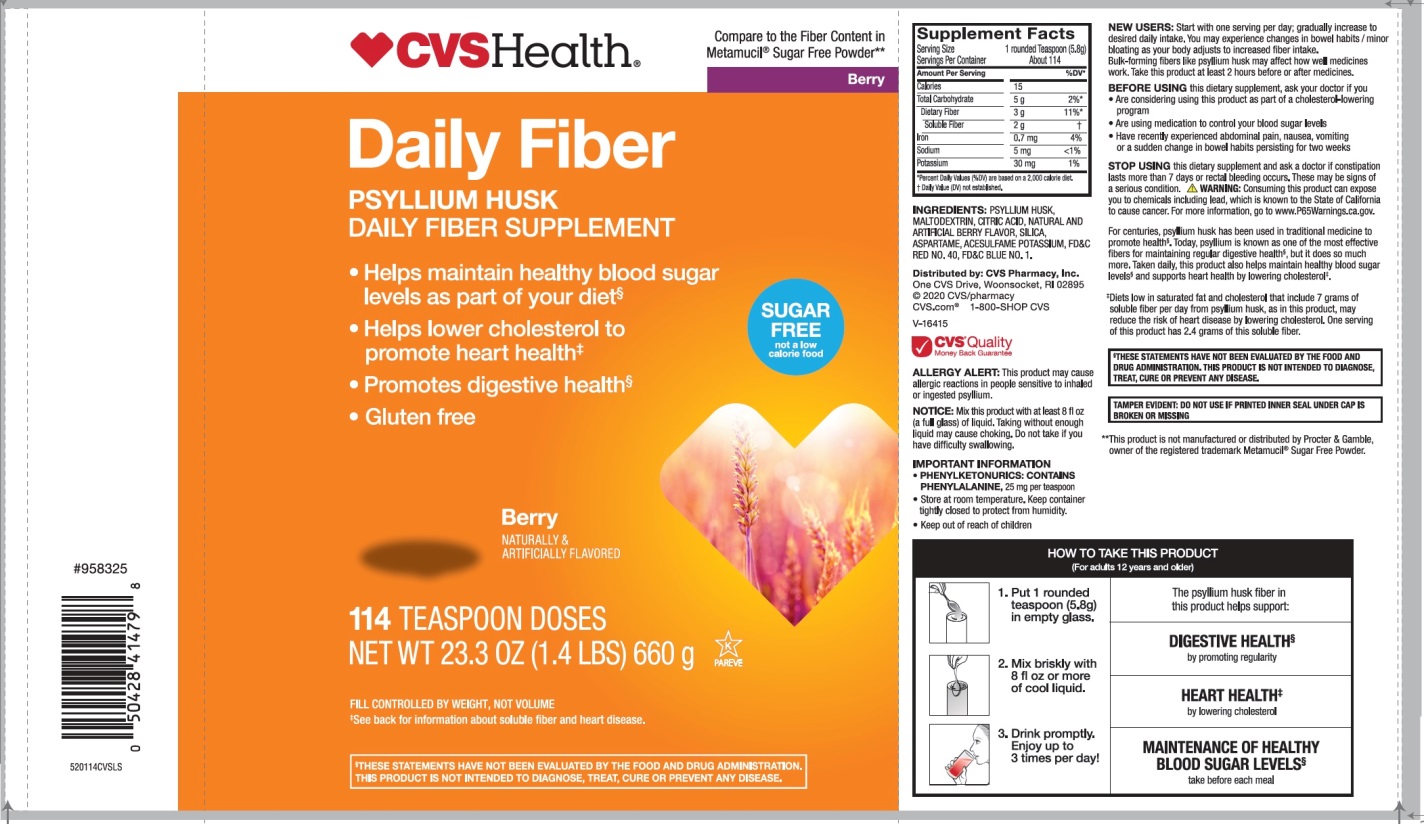 CVS Health Natural Daily Fiber114 Teaspoon Berry Flavor Sugar Free