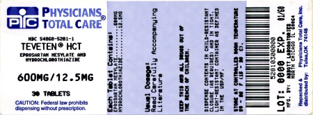 Teveten HCT 600/12.5 mg package label