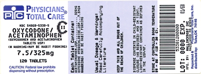 image of 7.5 mg/325 mg label