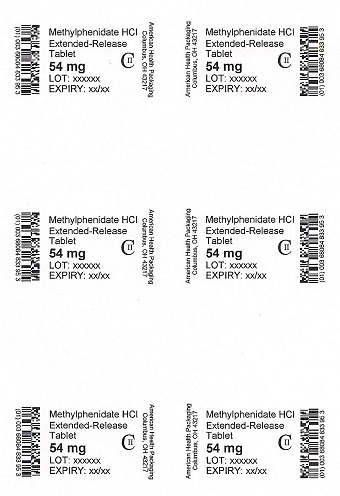 54 mg Methylphenidate HCl ER Tablet Blister