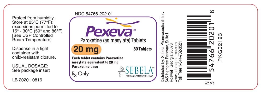 Pexeva 20mg Bottle Label