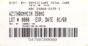 image of package label 250 mg