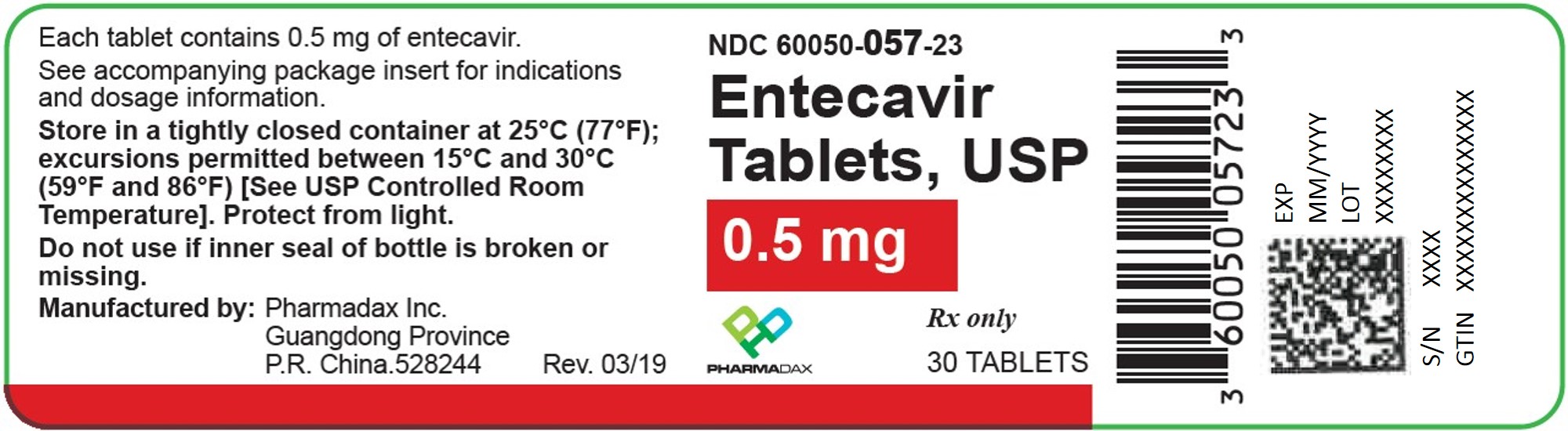 bottle label 0.5 mg 30 tablets