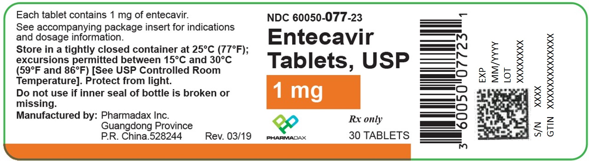 bottle label 1 mg 30 tablets