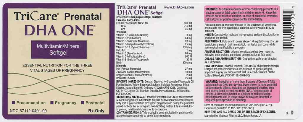 TriCare Prenatal DHA ONE Label