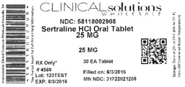 30 count blister card Sertraline HCl Oral Tablet 25 mg
