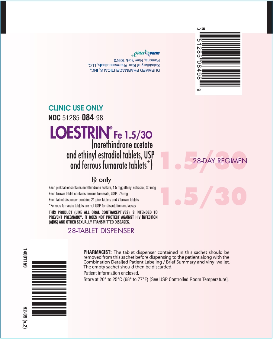 Loestrin Fe 1.5/30 (norethindrone acetate and ethinyl estradiol tablets, USP and ferrous fumarate tablets*) Clini-use Only 28 Day Regimen Pouch