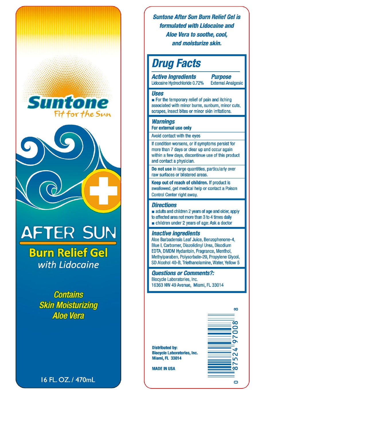 Suntone After Sun Burn Relief Gel With Lidocaine | Lidocaine Hydrochloride Gel while Breastfeeding