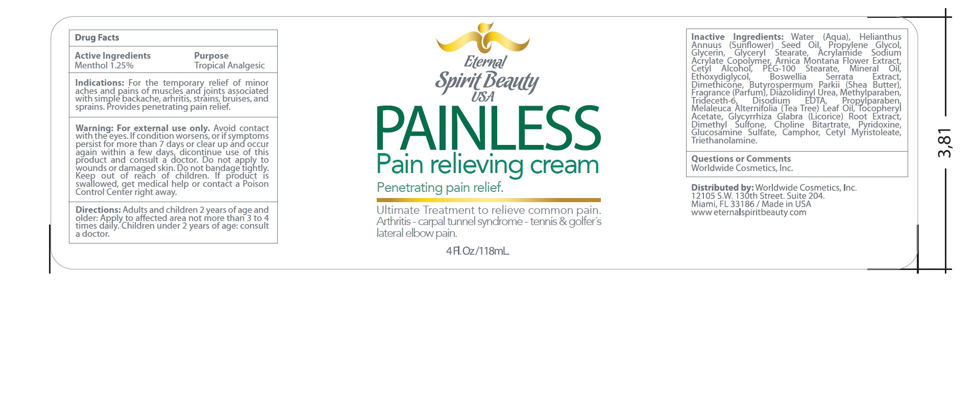 Eternal Spirit Beauty Painless Pain Relieving Cream | Menthol Cream Breastfeeding