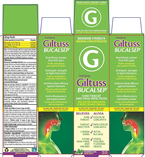 Giltuss Bucalsep | Benzocaine, Menthol, Zinc Chloride Spray while Breastfeeding