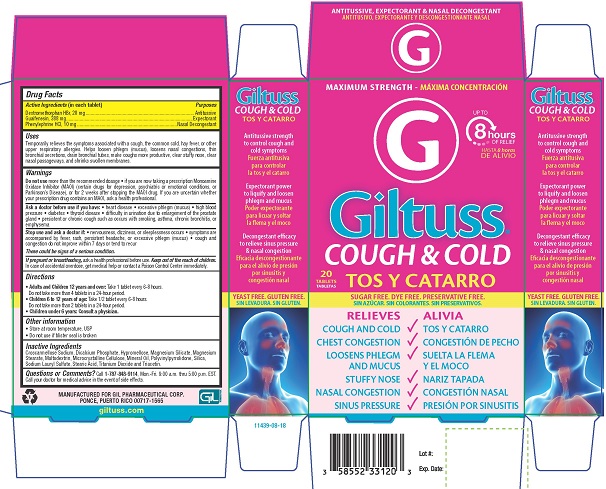 Giltuss Cough And Cold | Dextromethorphan Hbr, Guaifenesin, Phenylephrine Hcl Tablet Breastfeeding