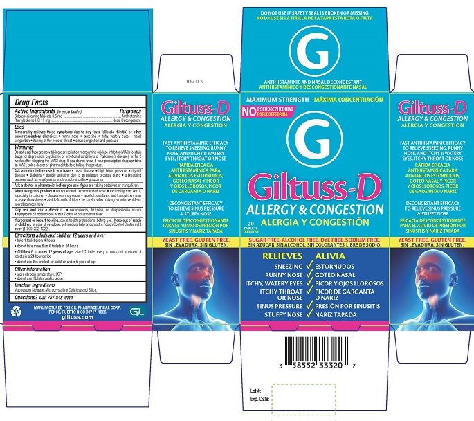 Giltuss D Allergy And Congestion | Chlorpheniramine Maleate, Phenylephrine Hcl Tablet Breastfeeding