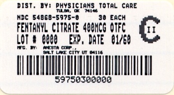 image of 400 mcg package label