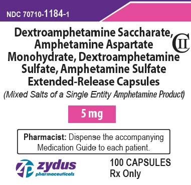 5 mg 100 count Bottle Label