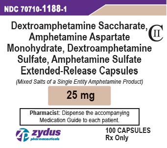 25 mg 100 count Bottle Label