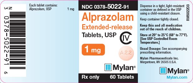 Alprazolam Extended-release Tablets, USP CIV 1 mg Bottle Label