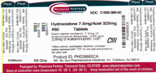 Hydrocodone 7.5mg/Acet 325mg