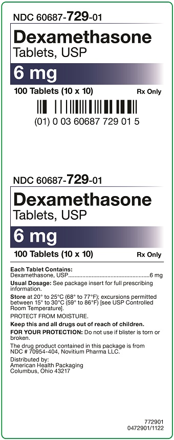 6 mg Dexamethasone Tablets Carton