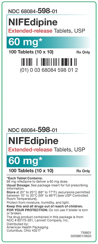 60 mg NIFEdipine Extended-release Tablets Carton-100 UD