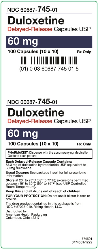60 mg Duloxetine Delayed-Release Capsules Carton