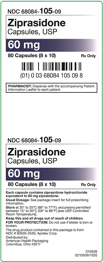 60 mg Ziprasidone Capsules Carton