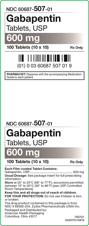 600 mg Gabapentin Tablets Carton
