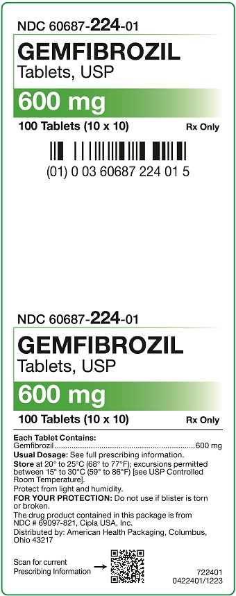 600 mg Gemfibrozil Tablets Carton