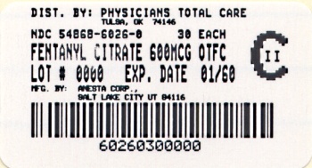 image of 600 mcg package label