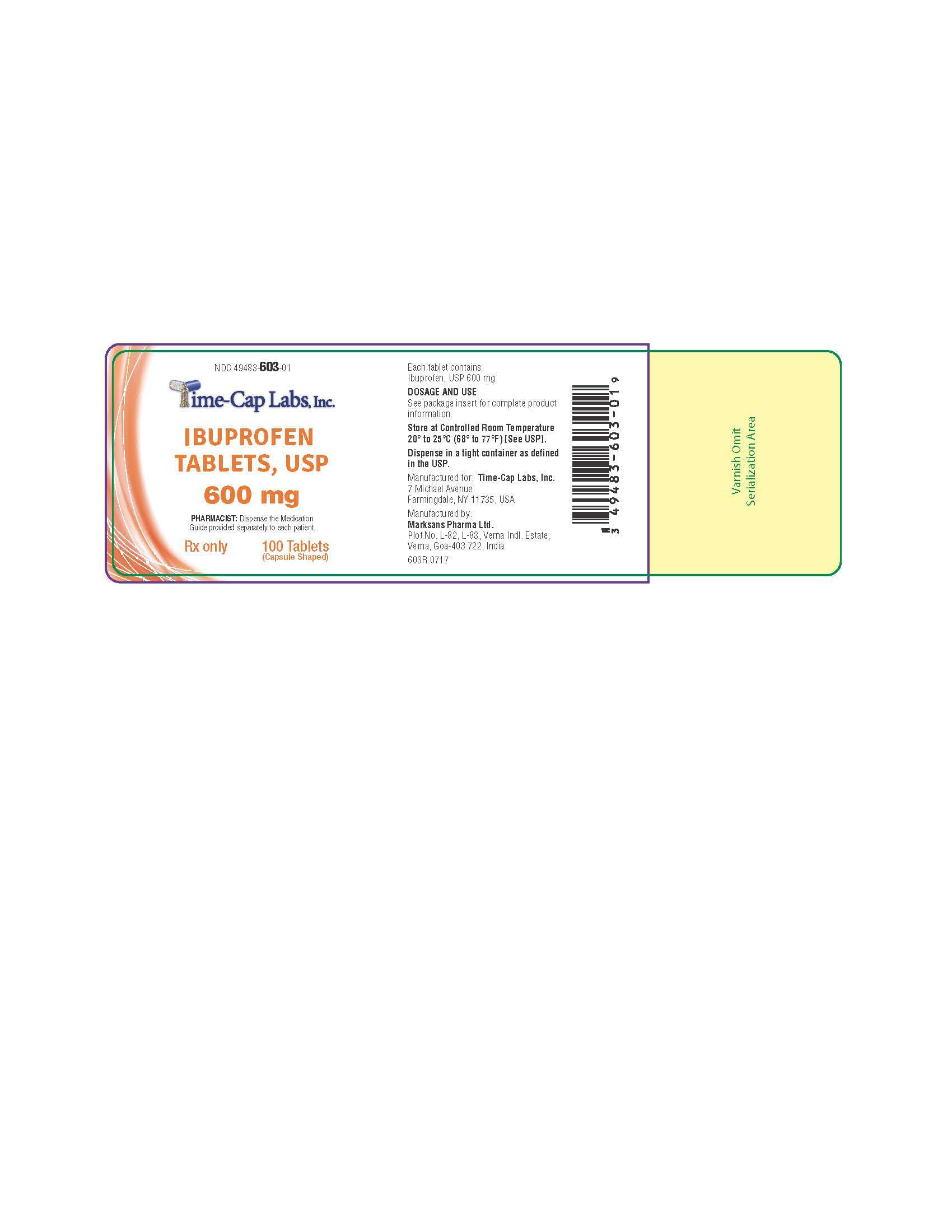 600 mg 100 count label