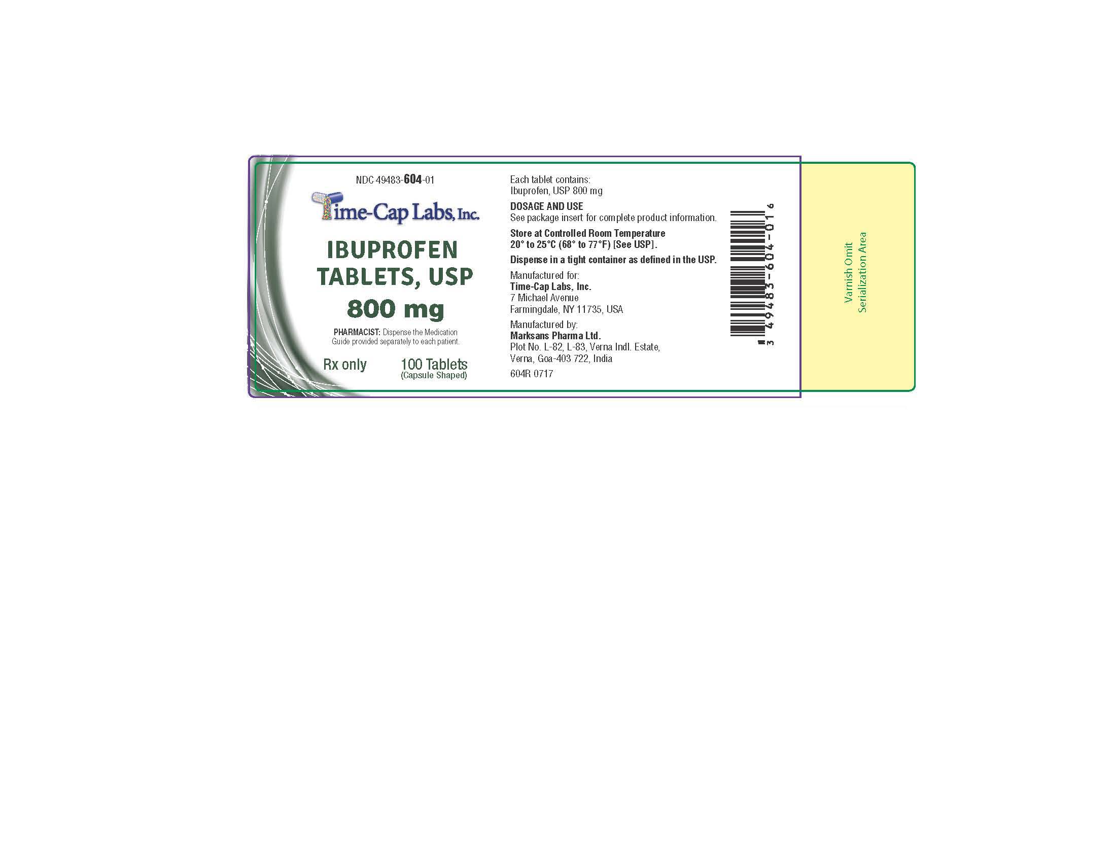 800 mg 100 count label