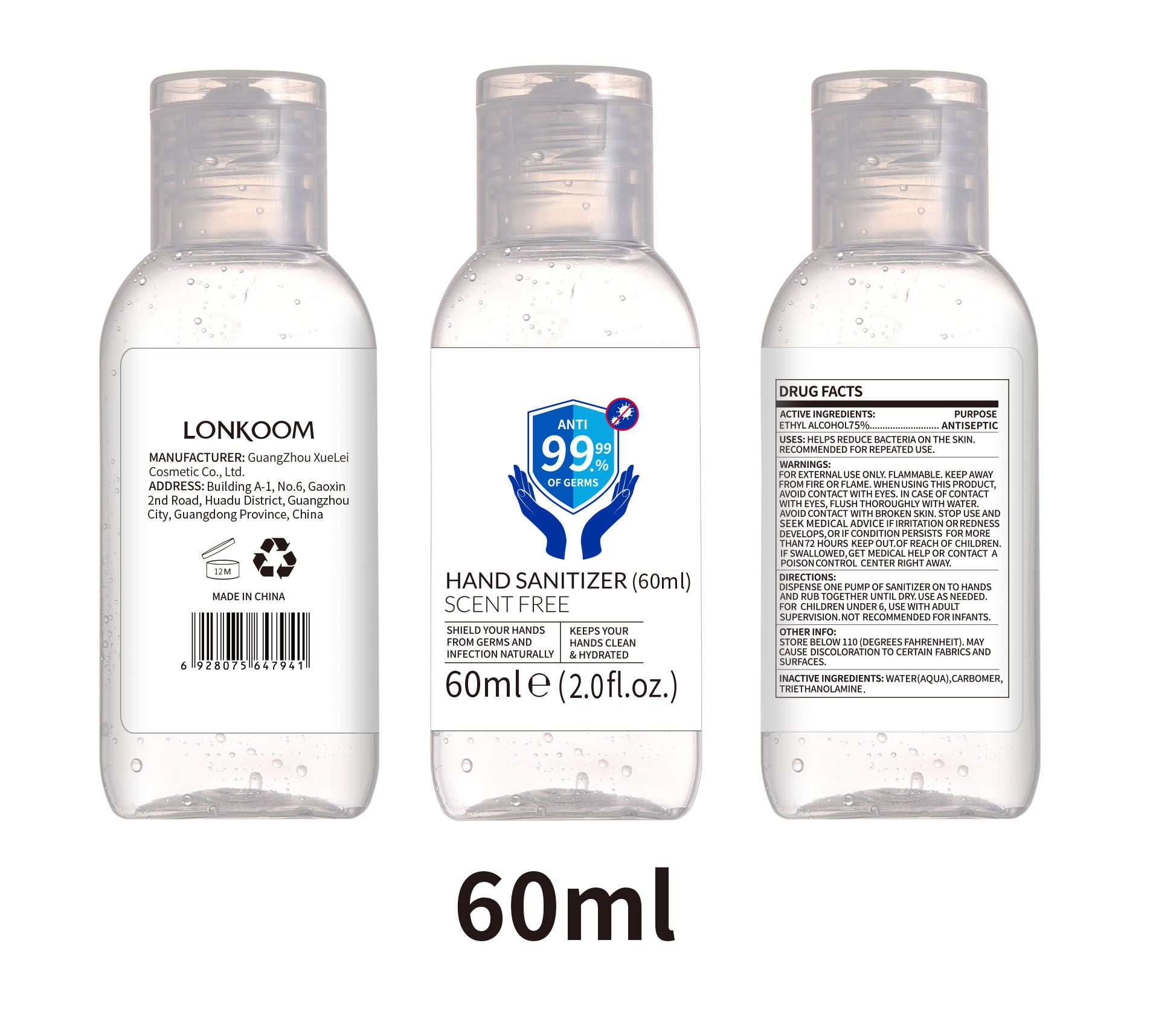 60ml bottle label