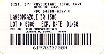 Lansoprazole Delayed-Release Capsules USP 15 mg Label