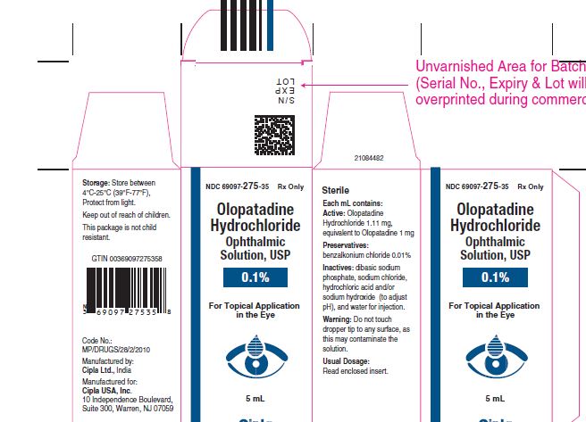 carton label olopatadine 0.1