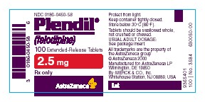 Plendil 2.5 mg Bottle Label 100 Extended-Release Tablets