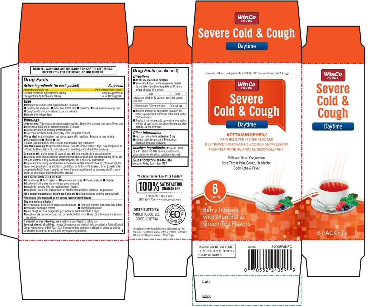 WinCo FOODS Severe Cold & Cough Daytime  6 packets