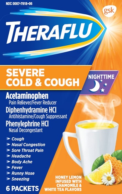 Theraflu Severe Cold and Cough Nighttime 6 count carton