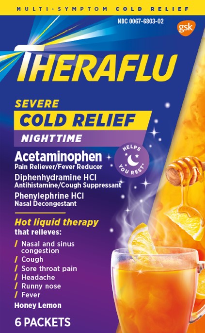 Theraflu Severe Cold Relief Nightime 6 packets