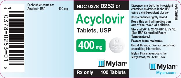 Acyclovir Tablets, USP 400 mg Bottle Label